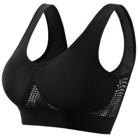 Plus Size Women's Small Chest Push-up Workout Running Yoga (Option: Black Ribbon Chest Pad-2XL)