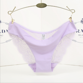 Lace ladies low waist briefs (Option: Lavender-XXL)