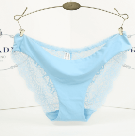 Lace ladies low waist briefs (Option: Light Blue-M)