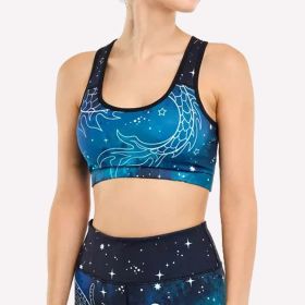 Women's Padded Sports Bra Fitness Workout Running Shirts Yoga Bra Athletic Tops (Option: Starry Blue-M)