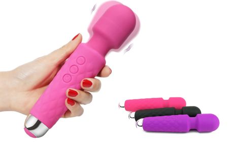 10 Frequency Magic Wand Powerful Vibrator Clitoris Simulator Vibrating Dildo (Color: purple)