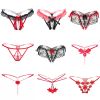 Sexy Lingerie Crotchless Women's Panties Lace Bowknot G-strings Thongs Temptation Erotic Women Underwear Intimate Underpant